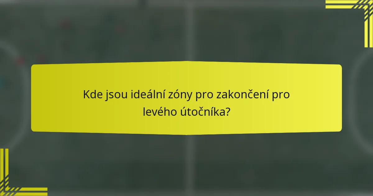 Kde jsou ideální zóny pro zakončení pro levého útočníka?